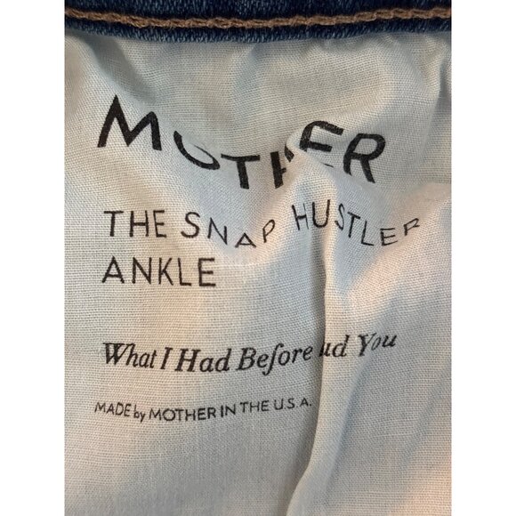 Mother Jeans Size 26 The Snap Hustler Flare Ankle Piping Accent Stretch Med Blue - Picture 10 of 12